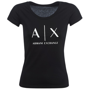 tekstylia Damskie T-shirty z krótkim rękawem Armani Exchange HELBATANTE Czarny