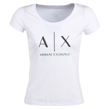 tekstylia Damskie T-shirty z krótkim rękawem Armani Exchange HELIAK Biały