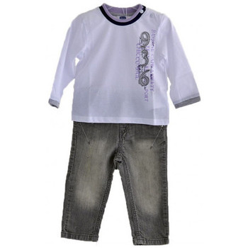 tekstylia Dziecko T-shirty i Koszulki polo Chicco Komplette Jeans- T-ShirtmitlangenÄrmeln Biały
