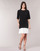 tekstylia Damskie Sukienki krótkie Lauren Ralph Lauren ELBOW SLEEVE DAY DRESS Czarny / Biały