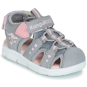 Buty Dziewczynka Sandały Kangaroos K-MINI Szary / Różowy