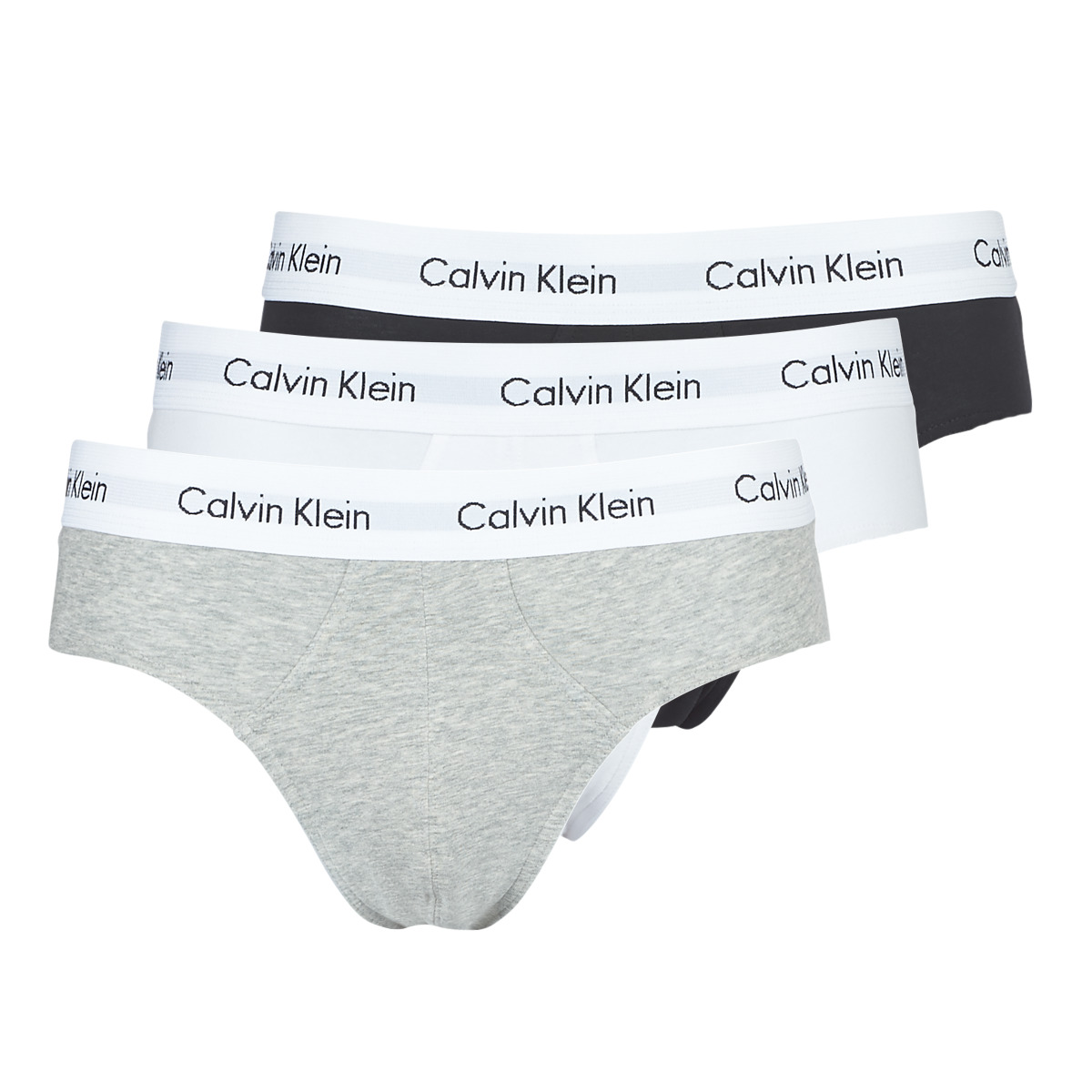 Bielizna Męskie Slipy Calvin Klein Jeans COTTON STRECH HIP BREIF X 3 Czarny / Biały / Szary / Chiné