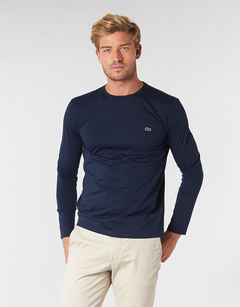 tekstylia Męskie T-shirty z długim rękawem Lacoste TH6712 Marine