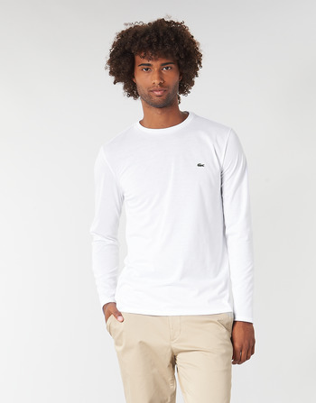 tekstylia Męskie T-shirty z długim rękawem Lacoste TH6712 Biały