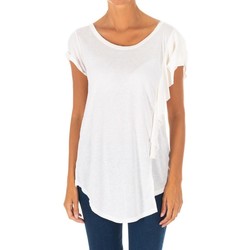 tekstylia Damskie T-shirty z krótkim rękawem Met 10DMT0277-J1253-0001 Biały