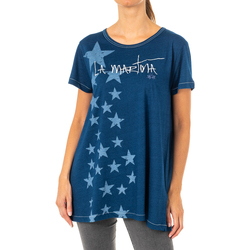 tekstylia Damskie T-shirty z długim rękawem La Martina LWR304-D7002 Niebieski