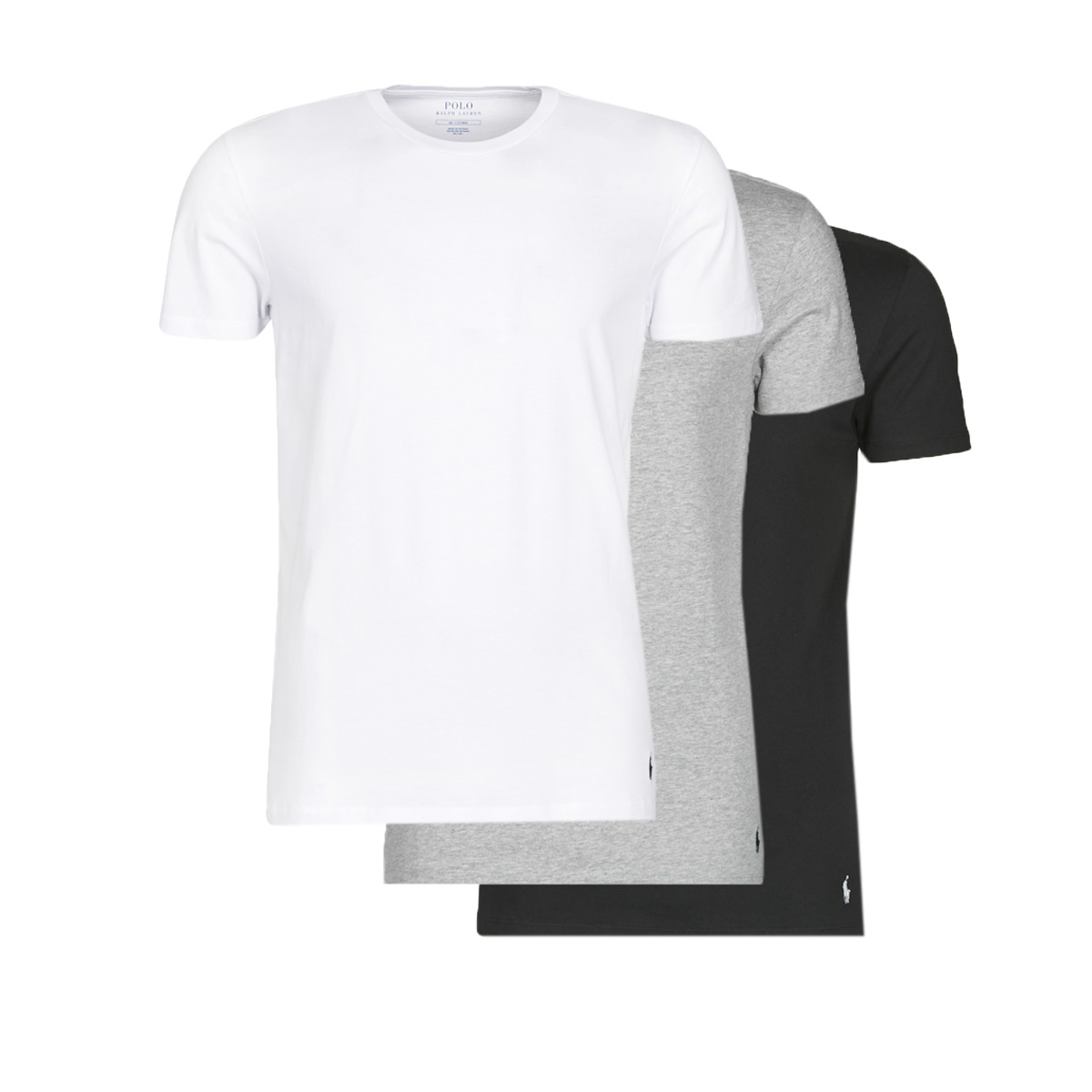 tekstylia Męskie T-shirty z krótkim rękawem Polo Ralph Lauren 3 PACK CREW UNDERSHIRT Czarny / Szary / Biały