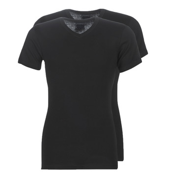 tekstylia Męskie T-shirty z krótkim rękawem Athena T SHIRT COL V Czarny