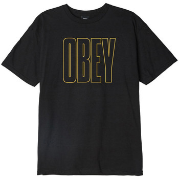tekstylia Męskie T-shirty z krótkim rękawem Obey worldwide line Czarny