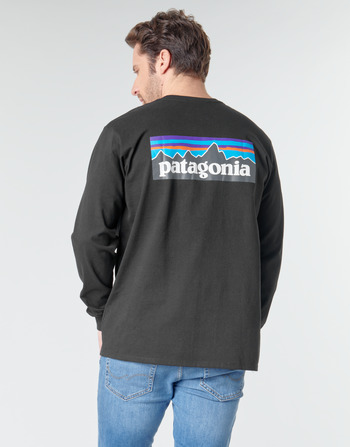 tekstylia Męskie T-shirty z długim rękawem Patagonia M'S L/S P-6 LOGO RESPONSIBILI-TEE Czarny