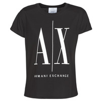 tekstylia Damskie T-shirty z krótkim rękawem Armani Exchange HELIEK Czarny