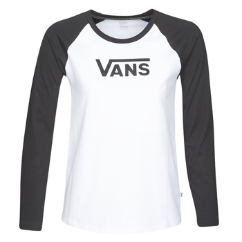 tekstylia Damskie T-shirty z długim rękawem Vans FLYING V LS RAGLAN Biały / Czarny