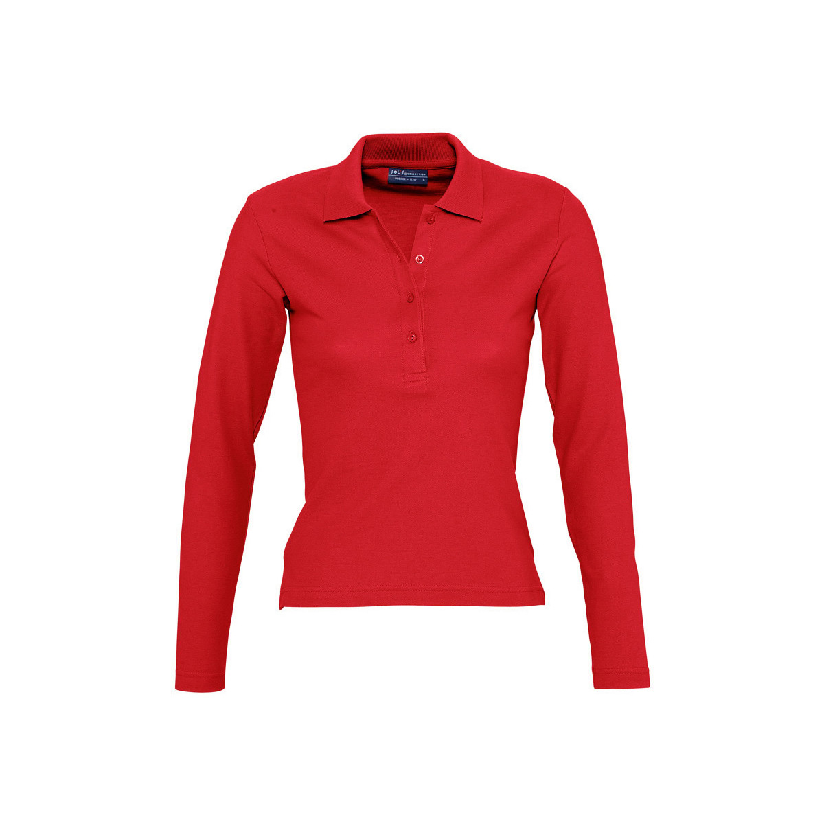tekstylia Damskie Koszulki polo z długim rękawem Sols PODIUM COLORS Czerwony