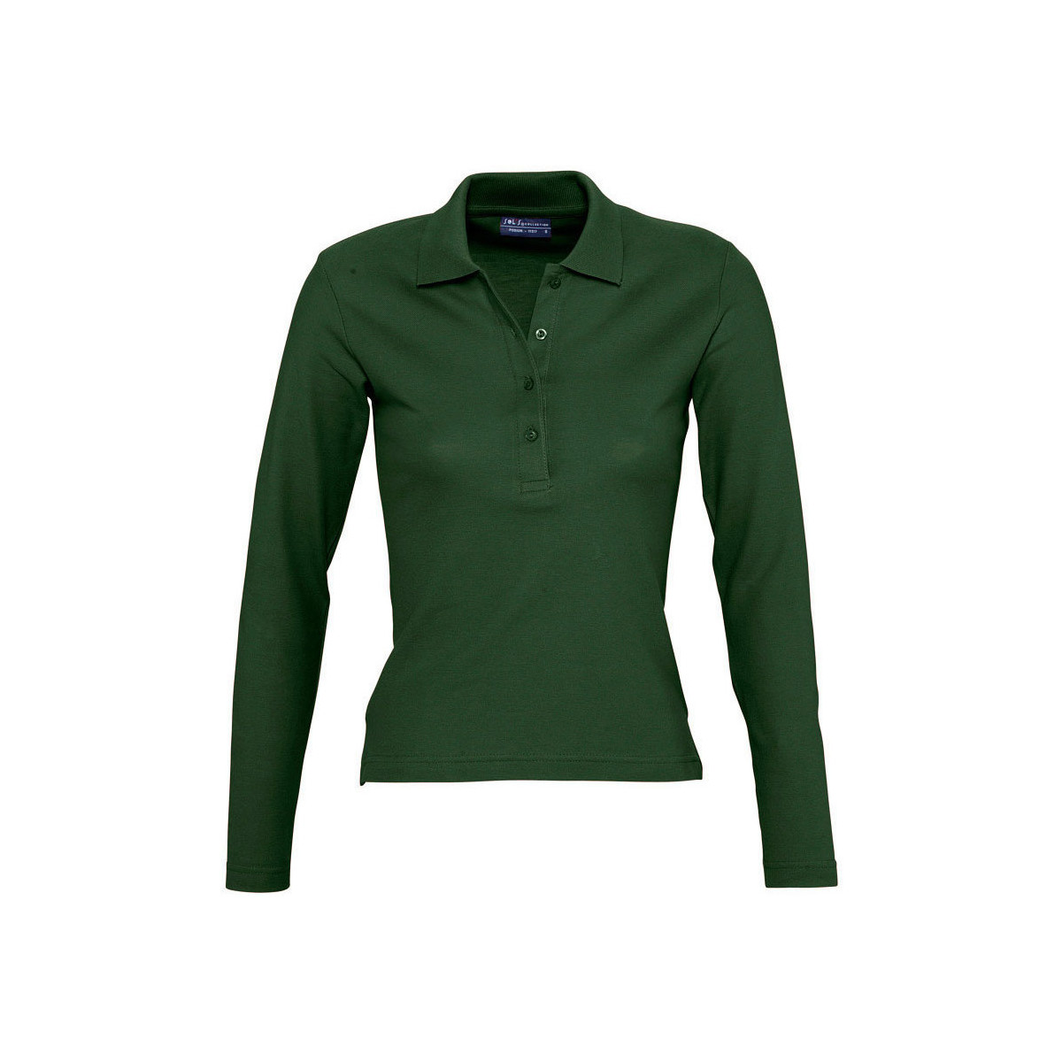 tekstylia Damskie Koszulki polo z długim rękawem Sols PODIUM COLORS Zielony