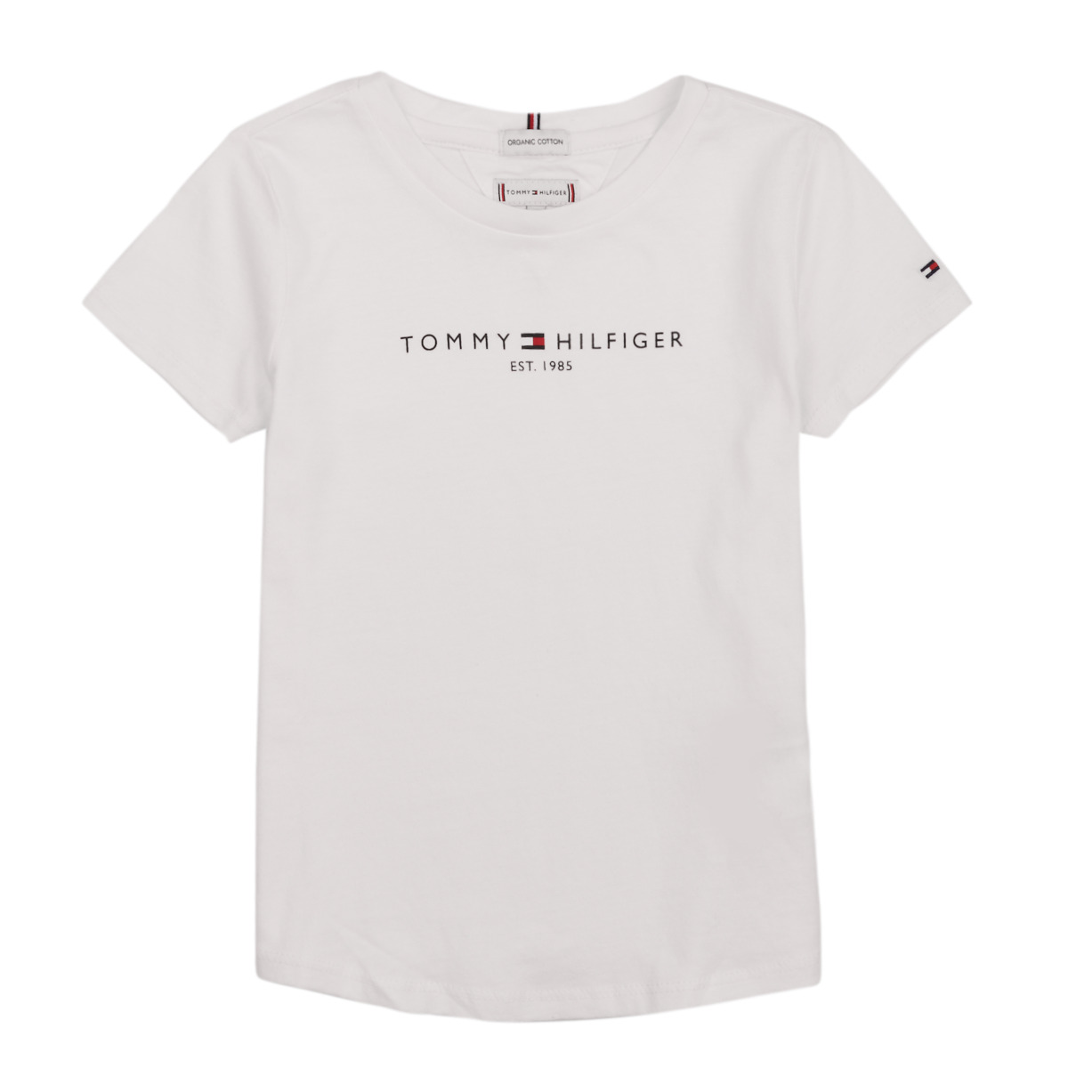 tekstylia Dziewczynka T-shirty z krótkim rękawem Tommy Hilfiger KG0KG05023 Biały