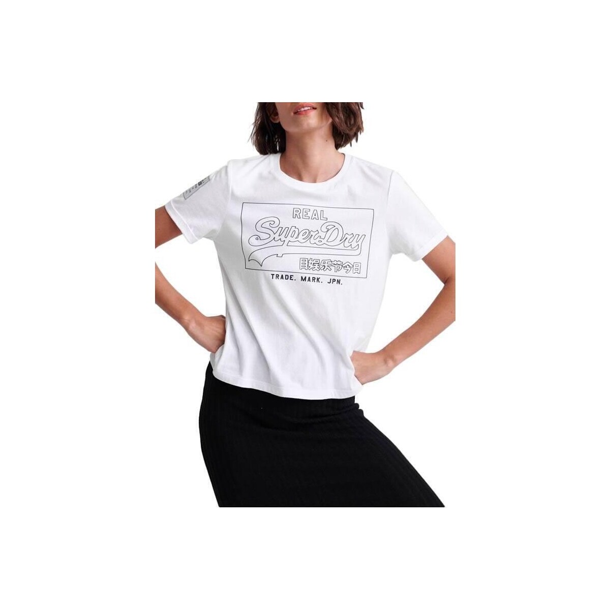 tekstylia Damskie T-shirty i Koszulki polo Superdry  Biały