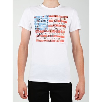 tekstylia Męskie T-shirty i Koszulki polo Wrangler T-shirt  S/S Modern Flag Tee W7A45FK12 biały