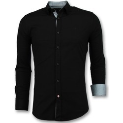 tekstylia Męskie Koszule z długim rękawem Tony Backer 102436743 Czarny