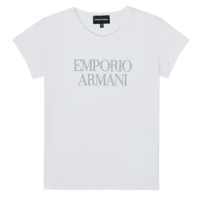 tekstylia Dziewczynka T-shirty z krótkim rękawem Emporio Armani 8N3T03-3J08Z-0100 Biały