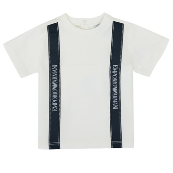 tekstylia Chłopiec T-shirty z krótkim rękawem Emporio Armani 6HHTG4-1JTUZ-0101 Biały