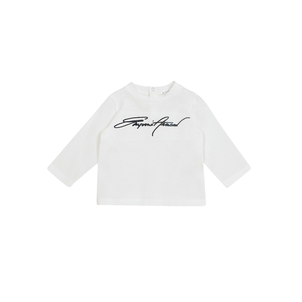 tekstylia Chłopiec T-shirty z długim rękawem Emporio Armani 6HHTJN-1JTUZ-0101 Biały