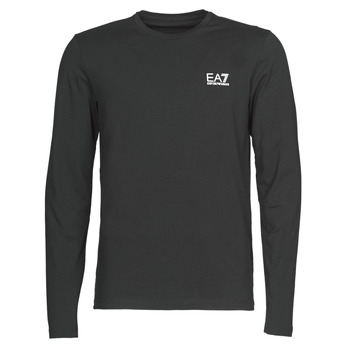 tekstylia Męskie T-shirty z długim rękawem Emporio Armani EA7 TRAIN CORE ID M TEE LS ST Czarny / Logo / Biały