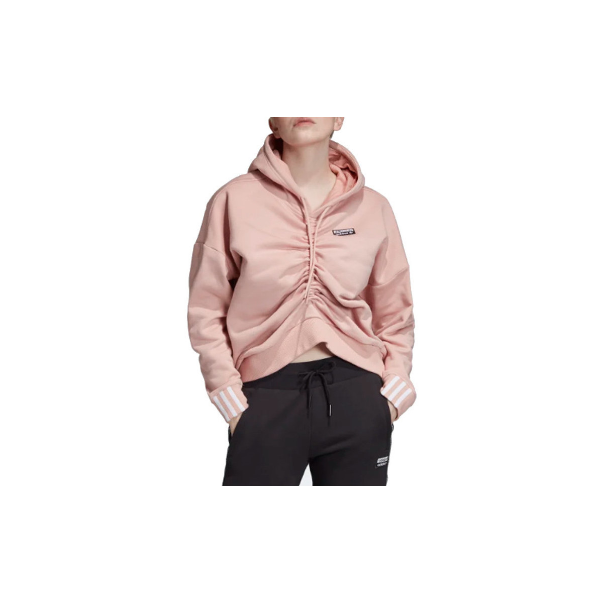 tekstylia Damskie Bluzy dresowe adidas Originals adidas Ruched Hoodie Różowy
