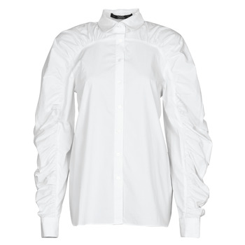 tekstylia Damskie Koszule Karl Lagerfeld POPLIN BLOUSE W/ GATHERING Biały