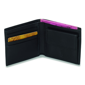 Polo Ralph Lauren GLD FL BFC-WALLET-SMOOTH LEATHER Czarny