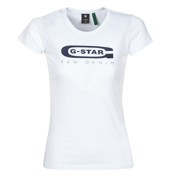 tekstylia Damskie T-shirty z krótkim rękawem G-Star Raw GRAPHIC 20 SLIM R T WMN SS Biały
