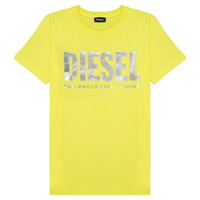 tekstylia Dziewczynka T-shirty z krótkim rękawem Diesel TSILYWX Żółty