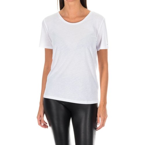tekstylia Damskie T-shirty z długim rękawem Tommy Hilfiger 1487905663-100 Biały