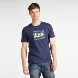 tekstylia Męskie T-shirty z krótkim rękawem Lee T-shirt  Camo Package Dark Navy Niebieski