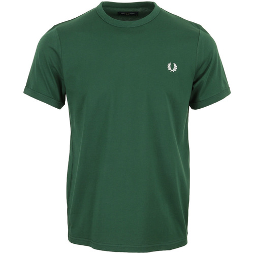 tekstylia Męskie T-shirty z krótkim rękawem Fred Perry Ringer Zielony