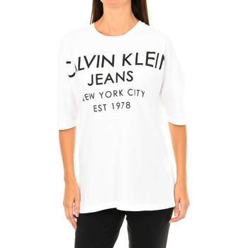tekstylia Damskie T-shirty z krótkim rękawem Calvin Klein Jeans J20J204632-112 Biały