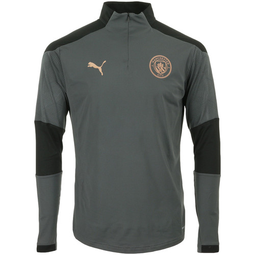 tekstylia Męskie T-shirty z krótkim rękawem Puma Manchester City 1/4 Zip Top Szary
