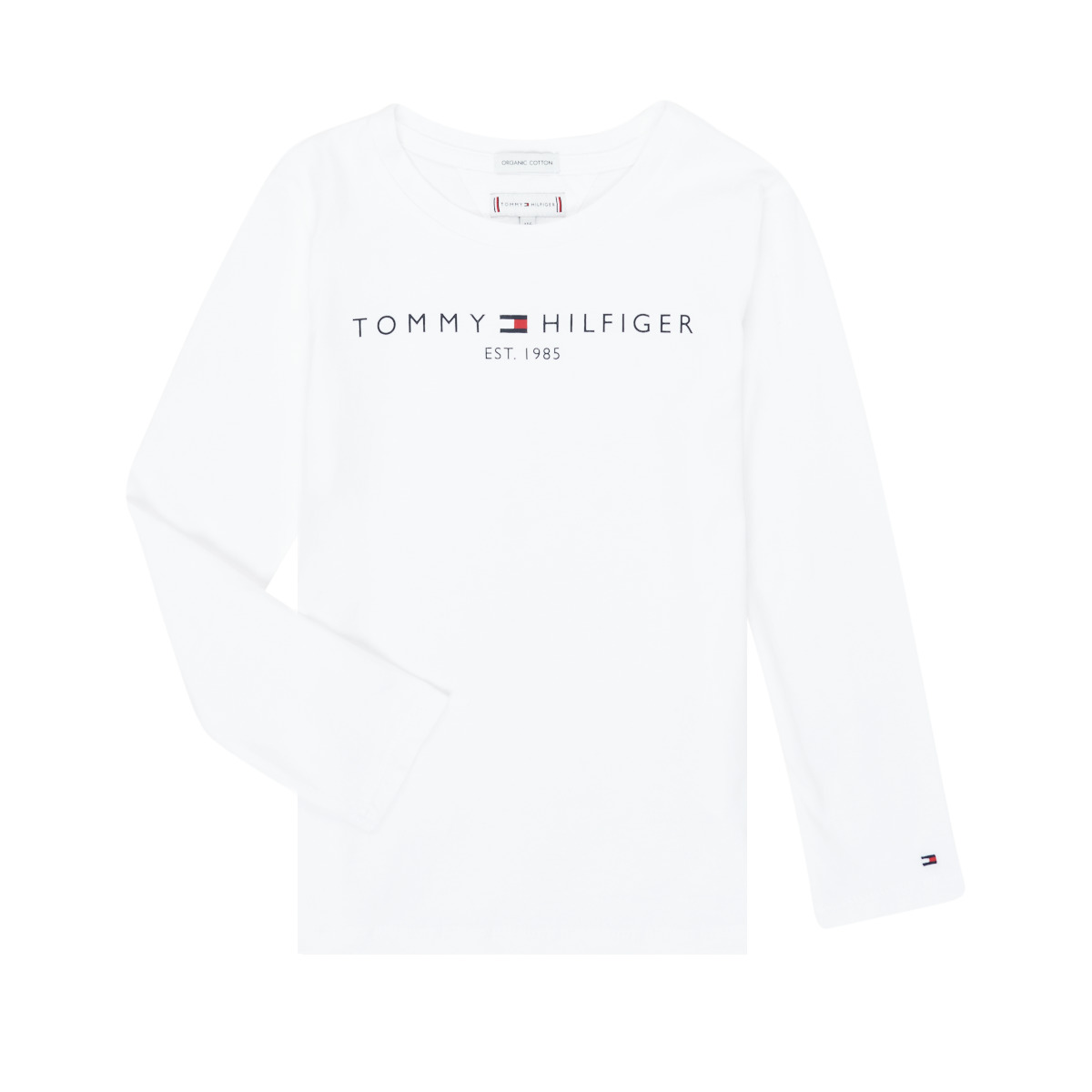 tekstylia Dziewczynka T-shirty z długim rękawem Tommy Hilfiger ESSENTIAL TEE L/S Biały