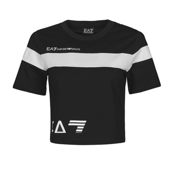 tekstylia Damskie T-shirty z krótkim rękawem Emporio Armani EA7 3KTT05-TJ9ZZ-1200 Czarny / Biały