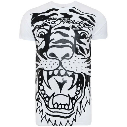 tekstylia Męskie T-shirty z krótkim rękawem Ed Hardy Big-tiger t-shirt Biały