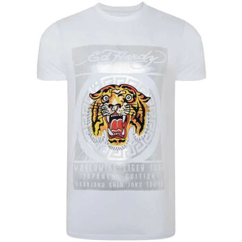 tekstylia Męskie T-shirty z krótkim rękawem Ed Hardy - Tile-roar t-shirt Biały
