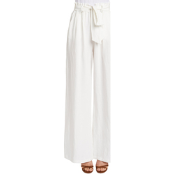 tekstylia Damskie Spodnie z lejącej tkaniny / Alladynki Gaudi 011FD25033 Biały