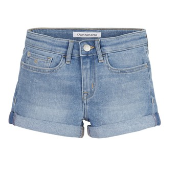 tekstylia Dziewczynka Szorty i Bermudy Calvin Klein Jeans SLIM SHORT ESS Niebieski
