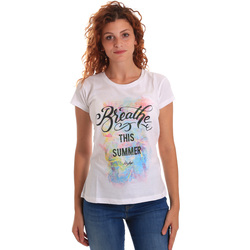 tekstylia Damskie T-shirty z krótkim rękawem Key Up 5D59S 0001 Biały