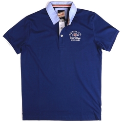 tekstylia Męskie Koszulki polo z krótkim rękawem Key Up 2G85R 0001 Niebieski