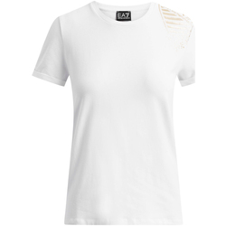 tekstylia Damskie T-shirty z krótkim rękawem Ea7 Emporio Armani 6GTT07 TJ12Z Biały