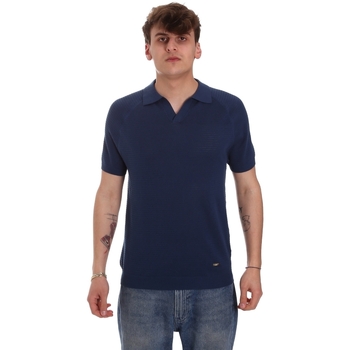tekstylia Męskie Koszulki polo z długim rękawem Gaudi 011BU53010 Niebieski