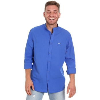 tekstylia Męskie Koszule z długim rękawem Les Copains 9U2722 Niebieski