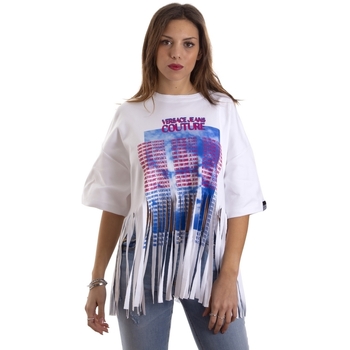 tekstylia Damskie T-shirty i Koszulki polo Versace B2HVB7V730384003 Biały