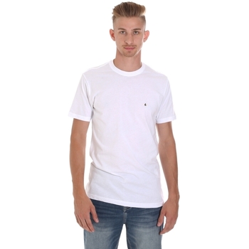 tekstylia Męskie T-shirty z krótkim rękawem Les Copains 9U9011 Biały