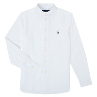 tekstylia Chłopiec Koszule z długim rękawem Polo Ralph Lauren CAMIZA Biały